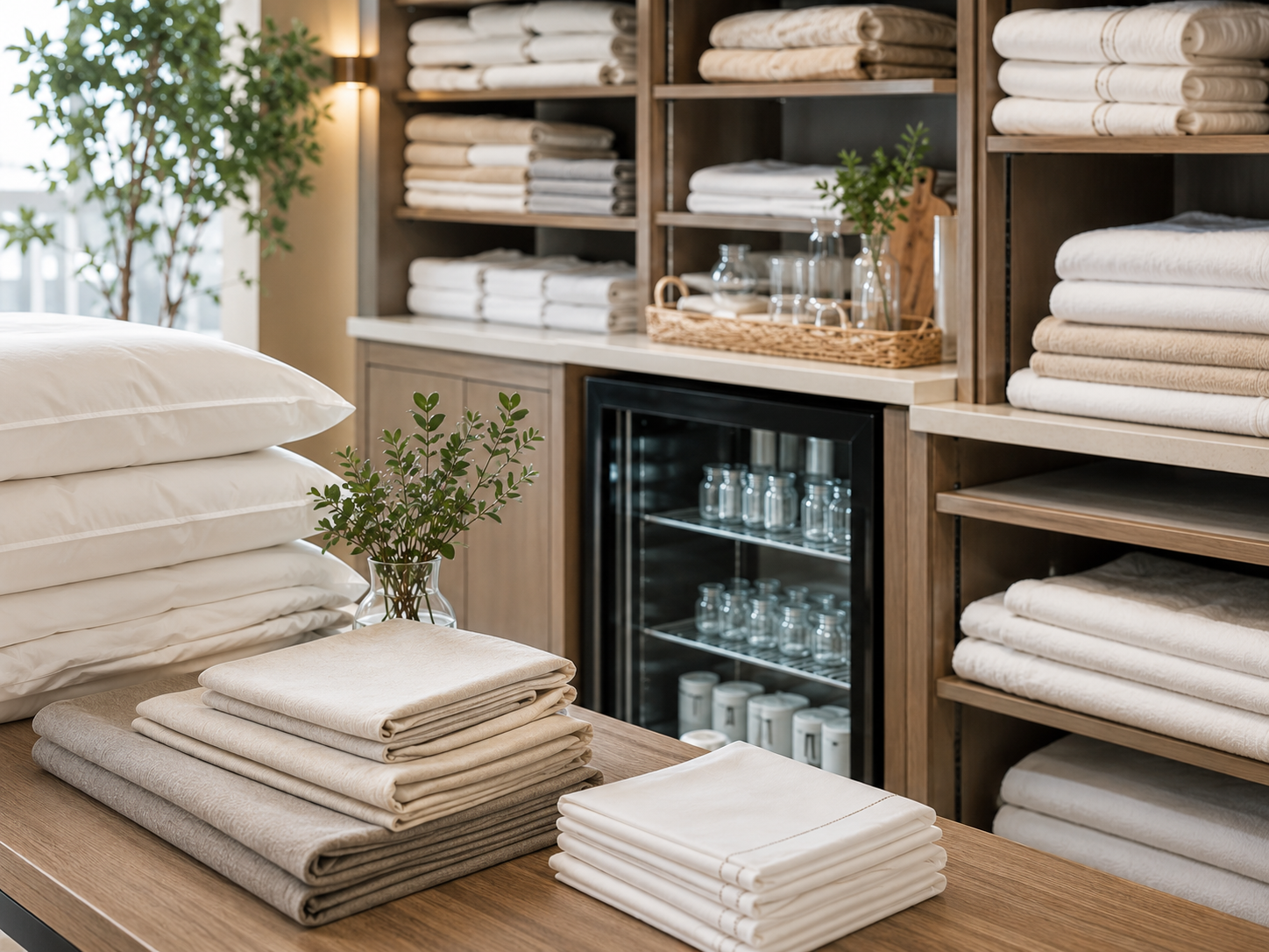 Textil profesional para hoteles con ropa de cama, toallas y minibar