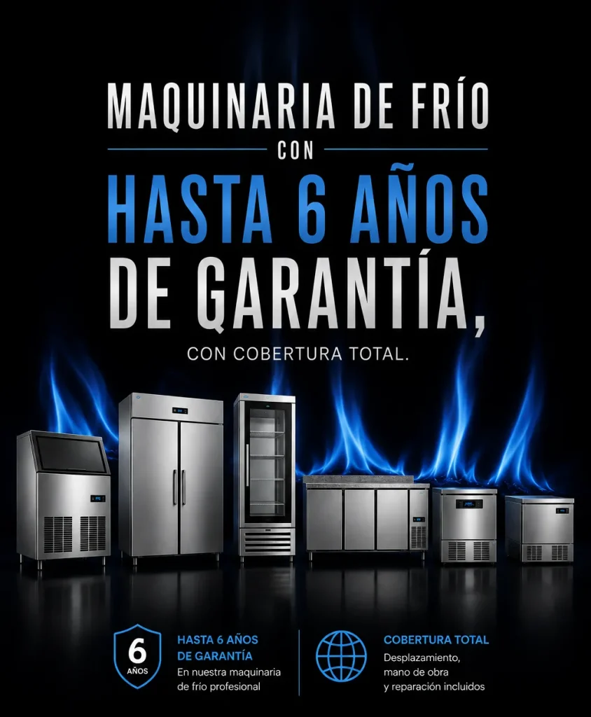 Catálogo Hoshizaki de maquinaria profesional de frío con fabricadores de hielo, armarios refrigerados, mesas refrigeradas y abatidores de temperatura para hostelería.